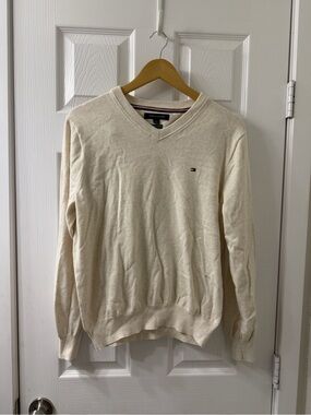 Tommy Hilfiger Cream V-Neck Sweater